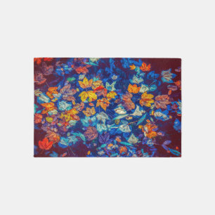 abstract leaves outdoor rug