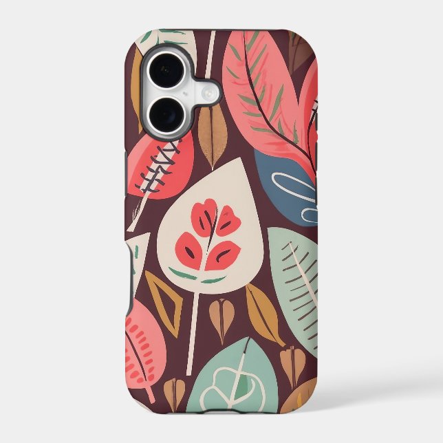 Abstract Leaves Pattern Iphone Case (Back)