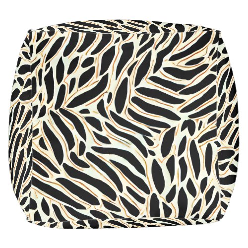 Abstract Leaves Pattern Pouf