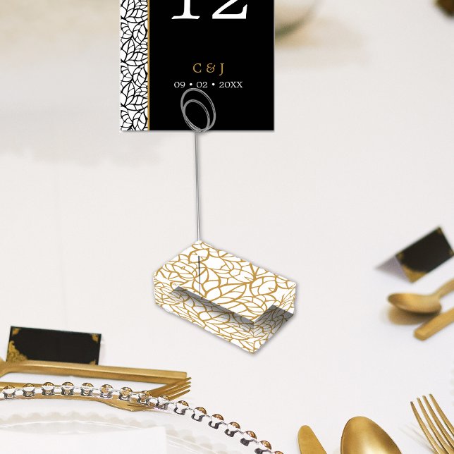 Abstract Leaves Pattern Wedding Table Card Holder (Abstract Leaves Pattern Wedding Table Card Holder)