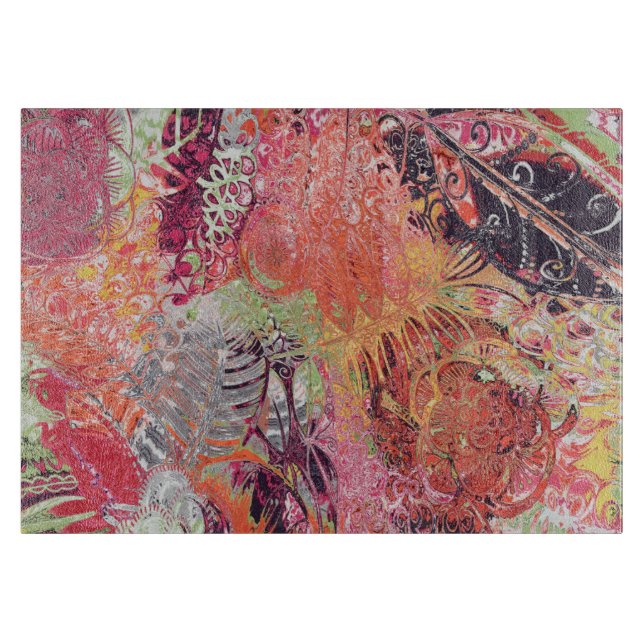 Abstract Leaves, Personalize Cutting Board (Front)