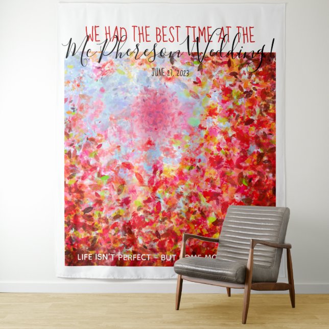 Abstract leaves photo booth backdrop (In Situ)