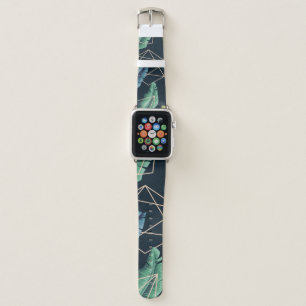 Abstract Leaves: Polygonal Line Seamless. Apple Watch Band