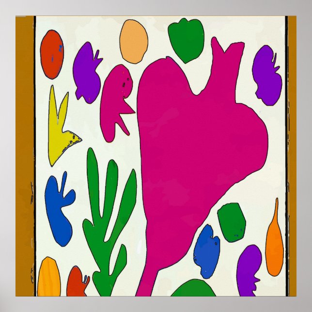 Abstract Leaves Pomegranet Poster (Front)