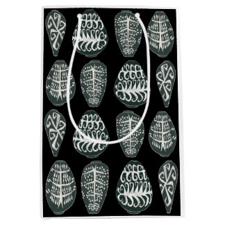 abstract leaves print medium gift bag