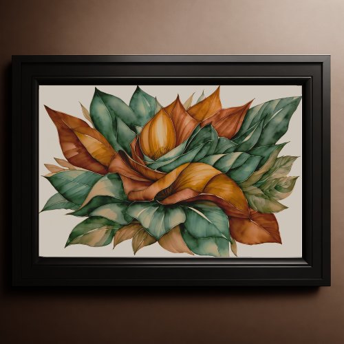 Abstract Leaves Watercolor 32 Poster