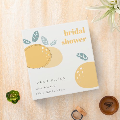 Abstract Lemon Fruity Bold Bridal Shower Album 3 Ring Binder