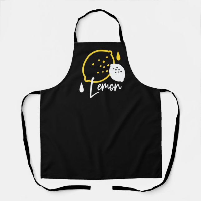 Abstract Lemon Illustration – Fresh Citrus Art Apron (Front)