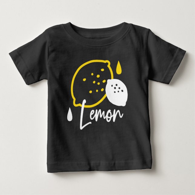 Abstract Lemon Illustration – Fresh Citrus Art Baby T-Shirt (Front)