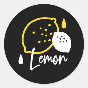 Abstract Lemon Illustration – Fresh Citrus Art Classic Round Sticker