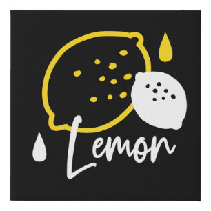 Abstract Lemon Illustration – Fresh Citrus Art Faux Canvas Print
