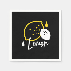 Abstract Lemon Illustration – Fresh Citrus Art Napkins
