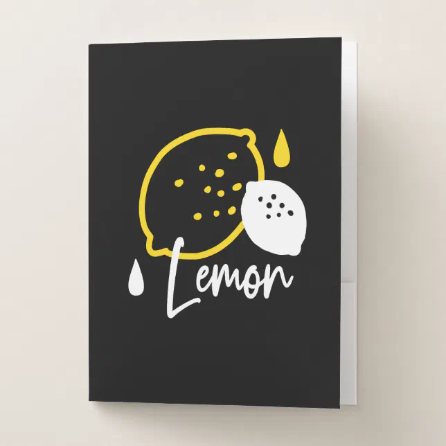 Abstract Lemon Illustration – Fresh Citrus Art Pocket Folder | Zazzle