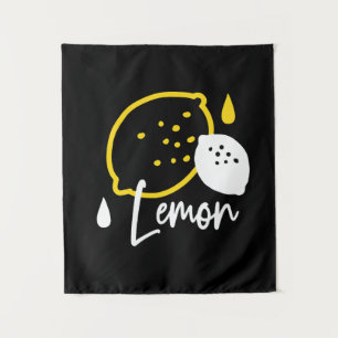 Abstract Lemon Illustration – Fresh Citrus Art Tapestry