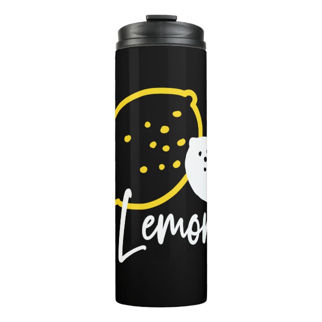 Abstract Lemon Illustration – Fresh Citrus Art Thermal Tumbler (Front)