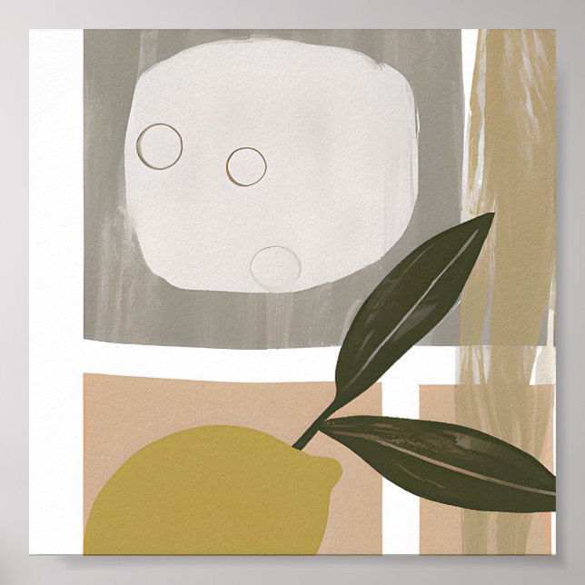 Abstract lemon minimalist art  poster (Front)