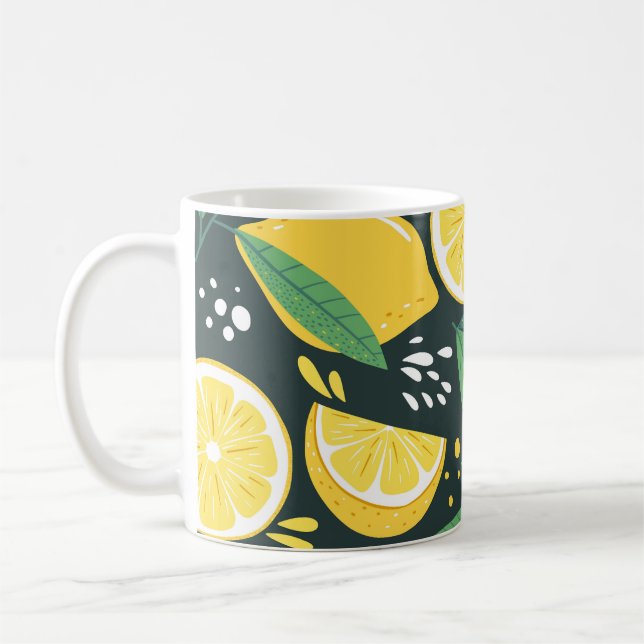 Abstract Lemon: Modern Art Seamless. Coffee Mug (Left)