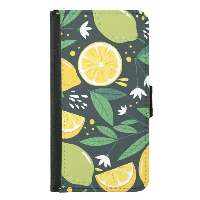 Abstract Lemon: Modern Art Seamless. Samsung Galaxy Wallet Case (Front)