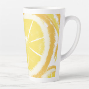 Abstract Lemon Swirls Slices Latte Mug