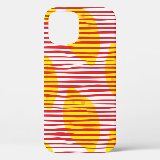 Abstract lemon with leaf seamless pattern. Hand dr Case-Mate iPhone Case (Back)