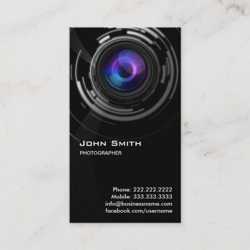 Abstract Lens Swirl Photographer Business Card