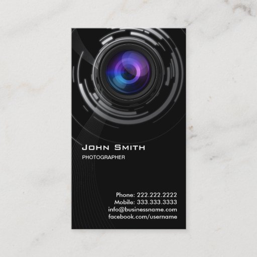 Customizable Abstract Lens Swirl Photographer Business Card