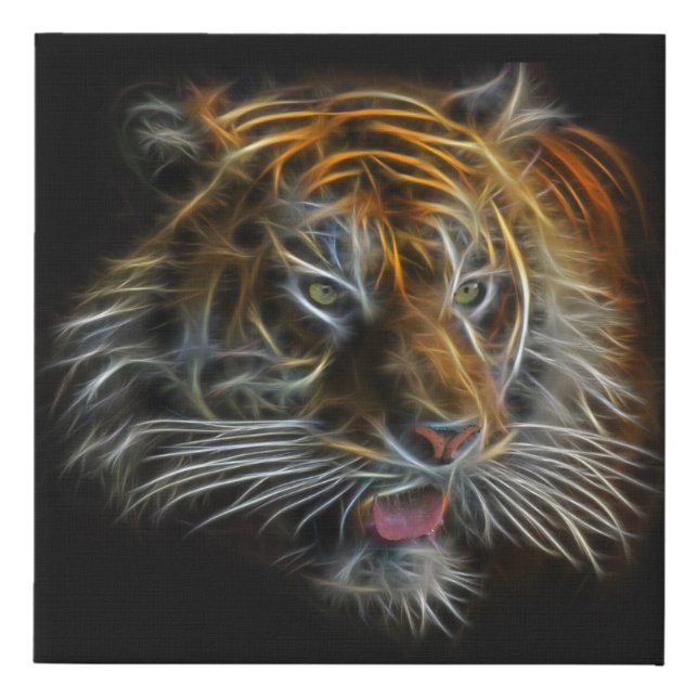 Abstract Leon Tiger's Head Faux Canvas Print (Front)