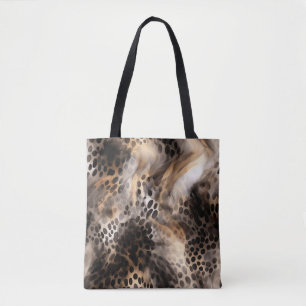 Abstract Leopard Animal Print Tote Bag