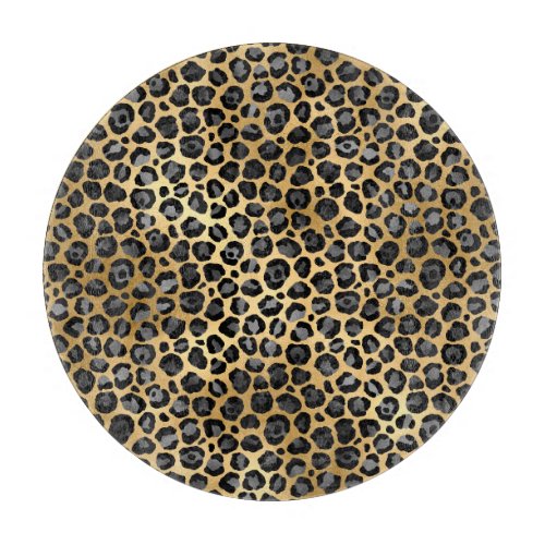 ABSTRACT LEOPARD GOLD TRAY CUTTING BOARD