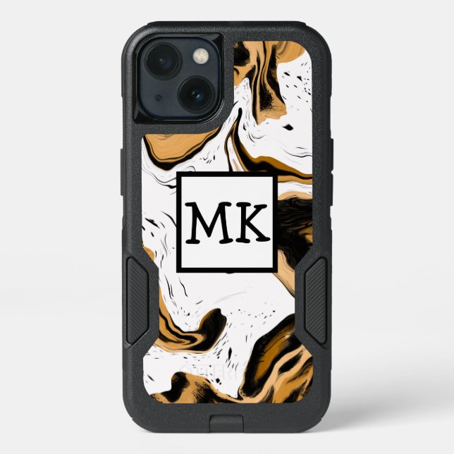 Abstract Leopard Print Marble Swirls Fluid Art     Otterbox iPhone Case (Back)