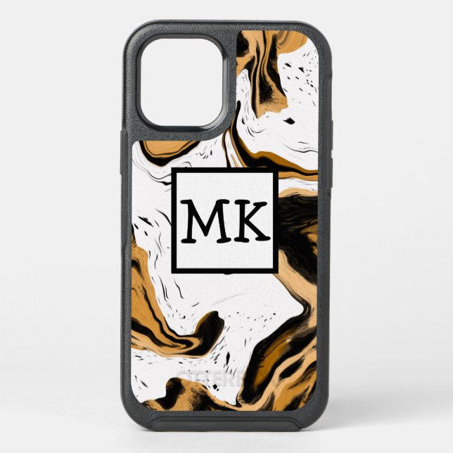 Abstract Leopard Print Marble Swirls Fluid Art   Otterbox iPhone Case (Back)