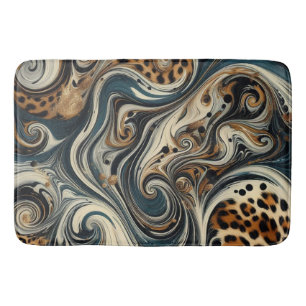 Abstract Leopard Print Swirl Bath Mat