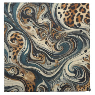 Abstract Leopard Print Swirl Cloth Napkin