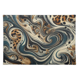Abstract Leopard Print Swirl Cloth Placemat