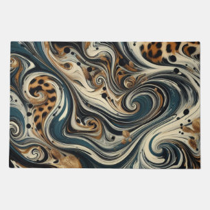 Abstract Leopard Print Swirl Doormat