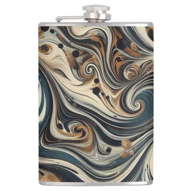 Abstract Leopard Print Swirl Flask (Front)