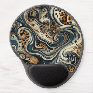 Abstract Leopard Print Swirl Gel Mouse Pad
