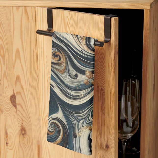 Abstract Leopard Print Swirl Kitchen Towel (Thirds Fold)