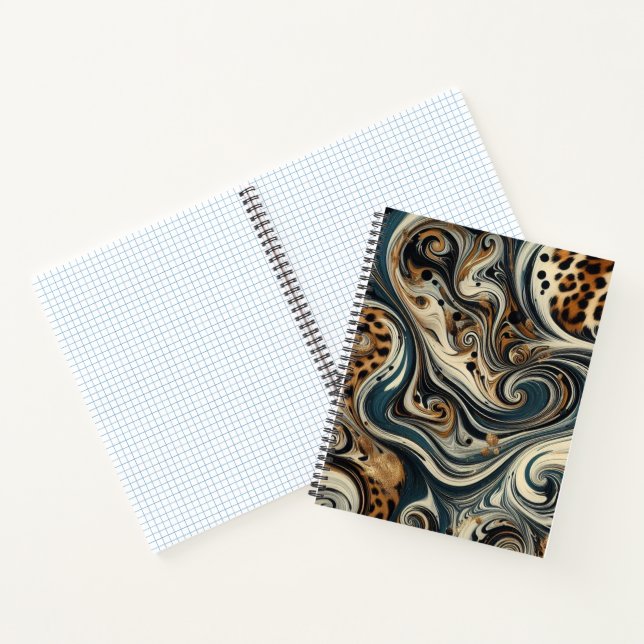 Abstract Leopard Print Swirl Notebook (Inside)