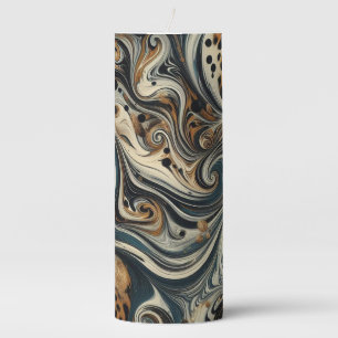 Abstract Leopard Print Swirl Pillar Candle