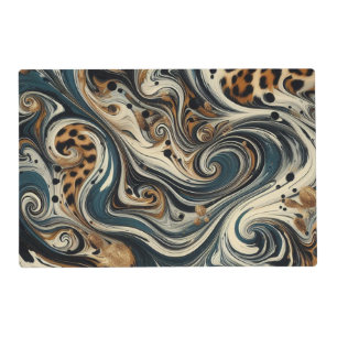 Abstract Leopard Print Swirl Placemat