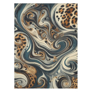Abstract Leopard Print Swirl Tablecloth