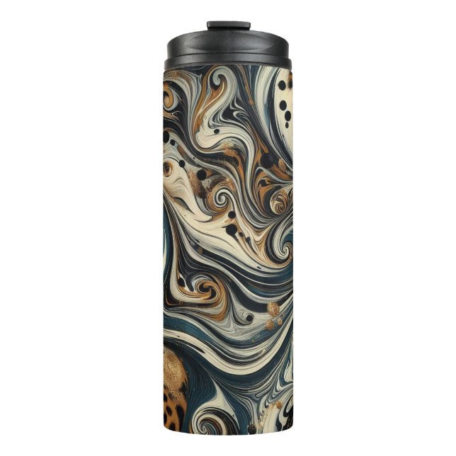 Abstract Leopard Print Swirl Thermal Tumbler (Front)