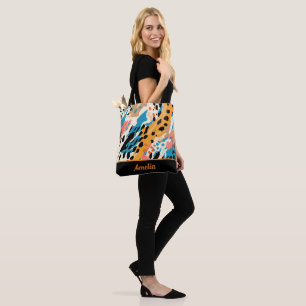 Abstract Leopard Print Tote Bag