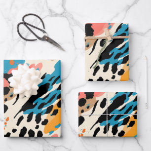 Abstract Leopard Print Wrapping Paper Sheets
