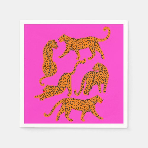 Abstract leopard with red lips illustration  poste napkins