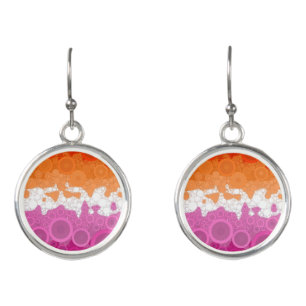 Abstract Lesbian Pride Flag     Earrings