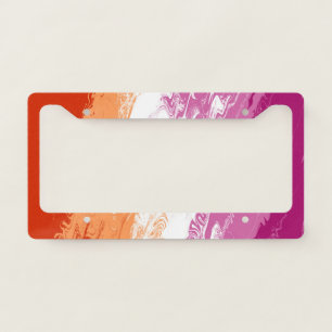 Abstract Lesbian Pride Flag      License Plate Frame