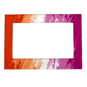 Abstract Lesbian Pride Flag      Magnetic Frame