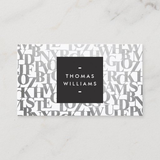 Customizable Abstract Letterforms for Authors and Writers Business Cards